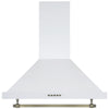 Ancona hotte de cuisinière pyramidale à fixation murale convertible en acier blanc style vintage - de 24 po