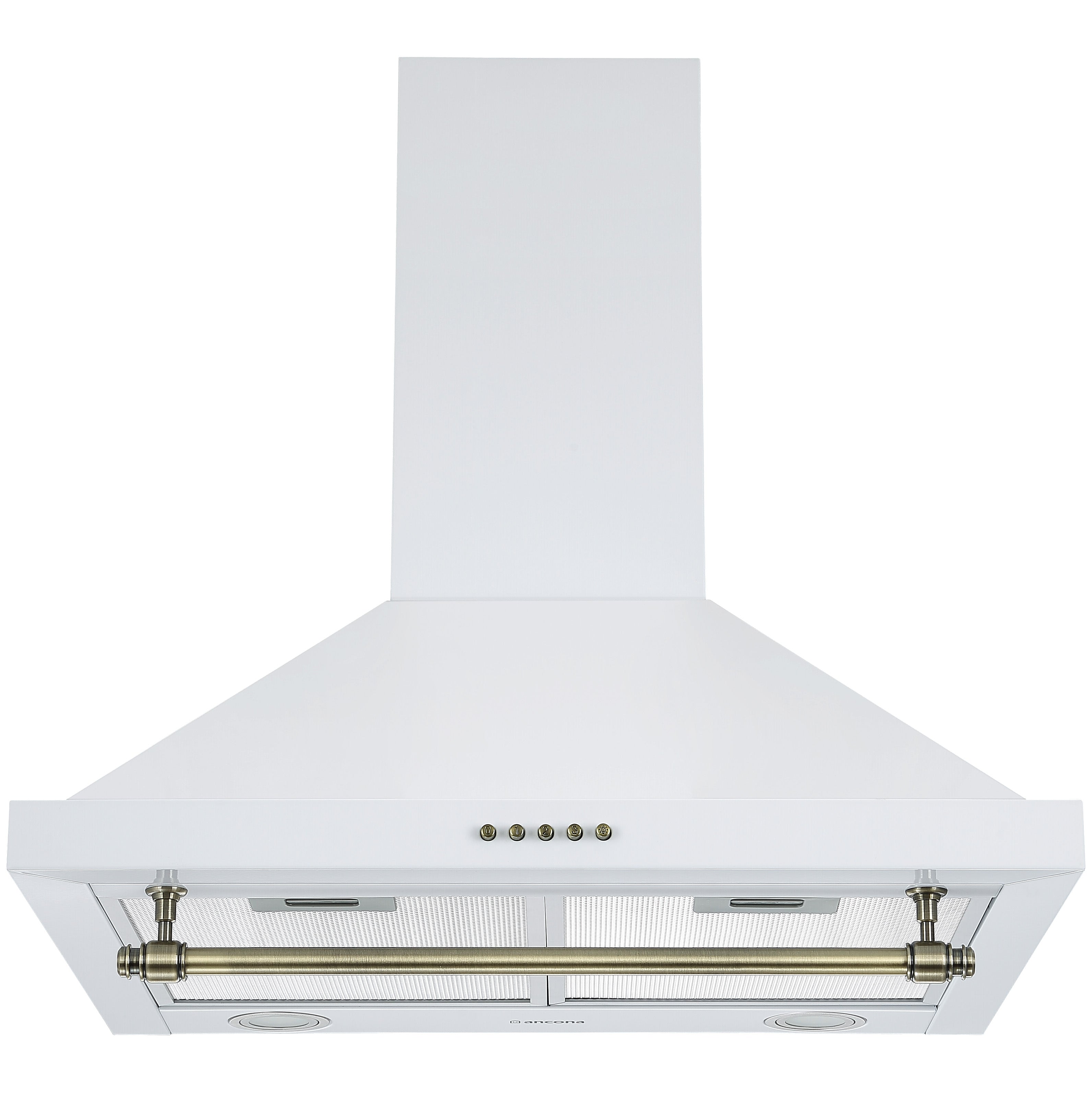 Ancona hotte de cuisinière pyramidale à fixation murale convertible en acier blanc style vintage - de 24 po