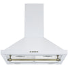 Ancona hotte de cuisinière pyramidale à fixation murale convertible en acier blanc style vintage - de 24 po