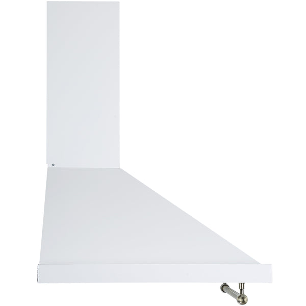Ancona hotte de cuisinière pyramidale à fixation murale convertible en acier blanc style vintage - de 24 po