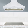 Ancona hotte de cuisinière pyramidale à fixation murale convertible en acier blanc style vintage - de 24 po
