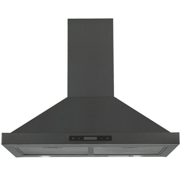 Ancona 30 in. Convertible Wall Mount Pyramid Range Hood in Black Stainless Steel