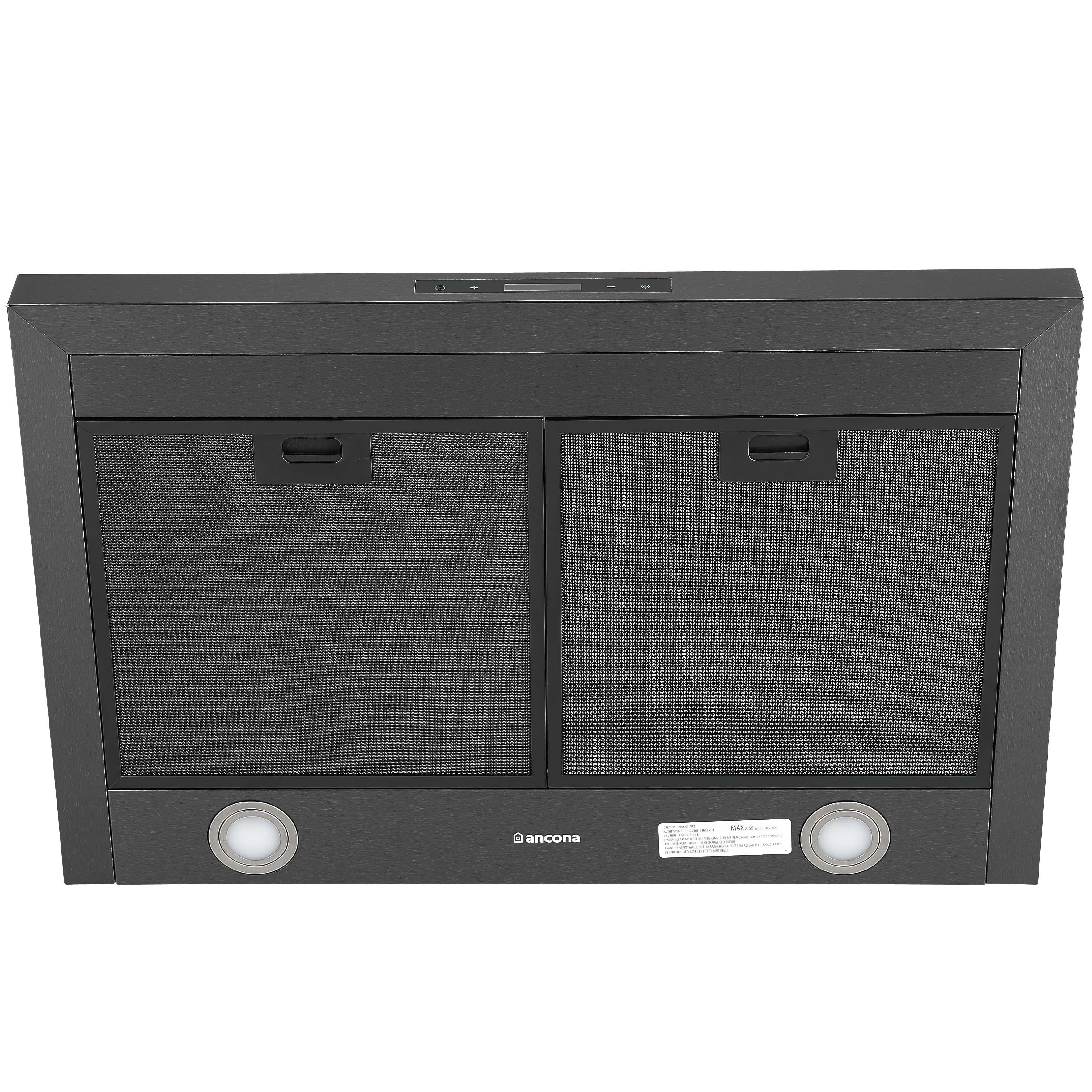 Ancona 30 in. Convertible Wall Mount Pyramid Range Hood in Black Stainless Steel