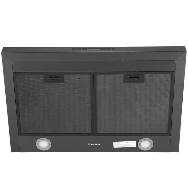 Ancona 30 in. Convertible Wall Mount Pyramid Range Hood in Black Stainless Steel