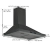 Ancona 30 in. Convertible Wall Mount Pyramid Range Hood in Black Stainless Steel