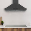 Ancona 30 in. Convertible Wall Mount Pyramid Range Hood in Black Stainless Steel