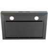 Hotte de cuisine d’Ancona rectangulaire convertible à fixation murale en acier inoxydable noir (30 po)