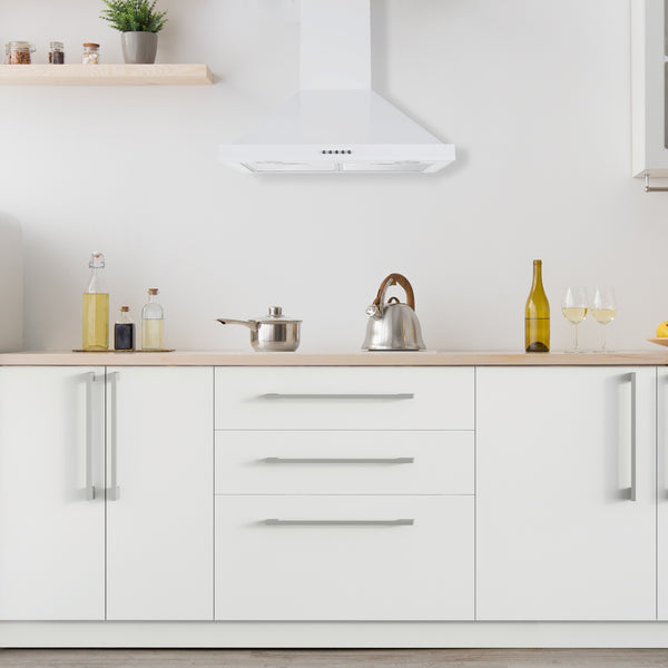 Ancona 24" 280 CFM Convertible Wall Mount Pyramid Range Hood in White