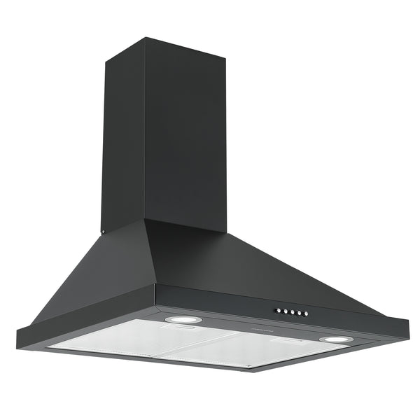 Ancona 24” 280 CFM Convertible Wall Mount Pyramid Range Hood in Matte Black