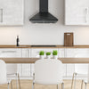 Ancona 24" 440 CFM Convertible Wall Mount Pyramid Range Hood in Matte Black