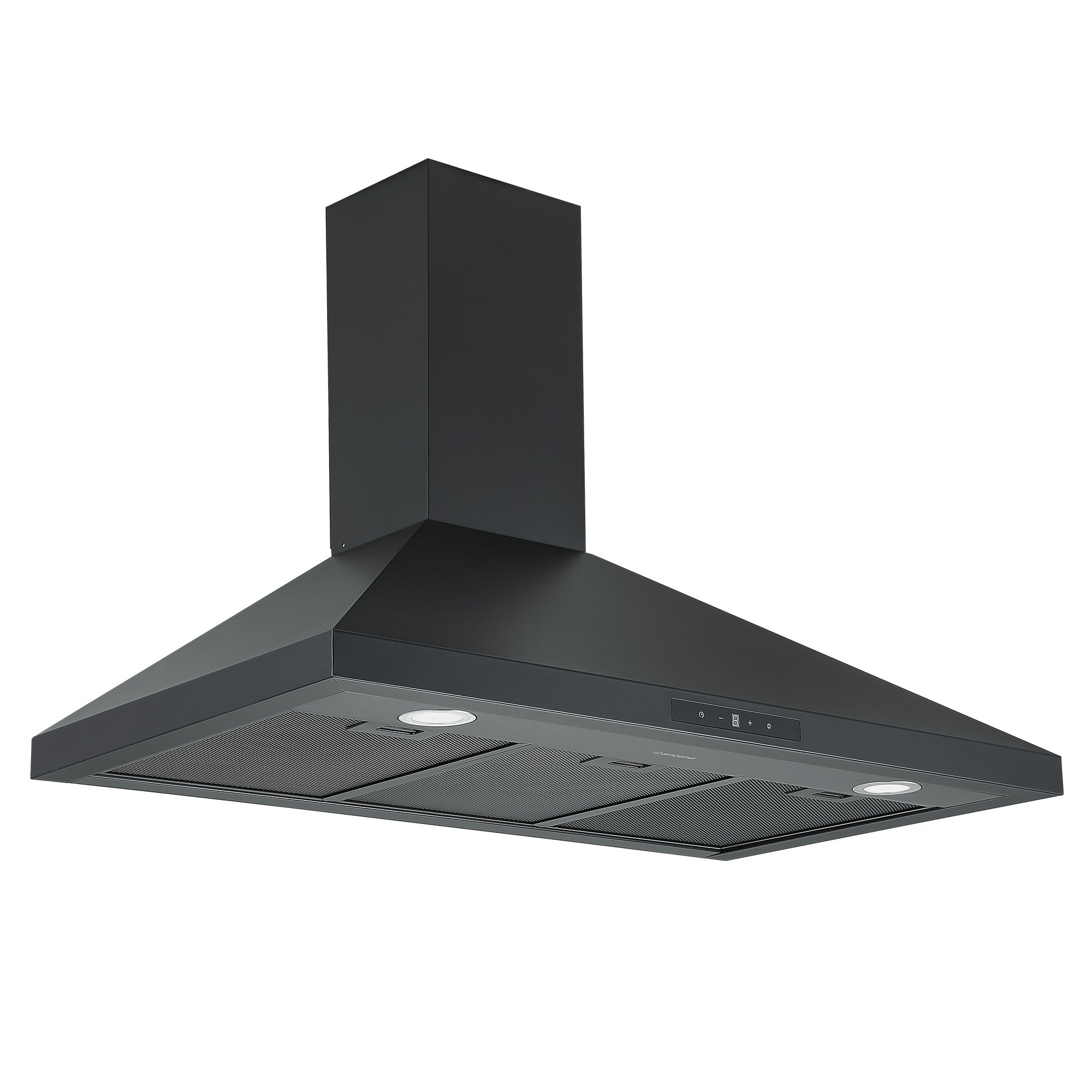 Ancona hotte de cuisine pyramidale convertible à fixation murale de 36 po 440 pi3/min en noir mat