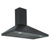 Ancona hotte de cuisine pyramidale convertible à fixation murale de 36 po 440 pi3/min en noir mat