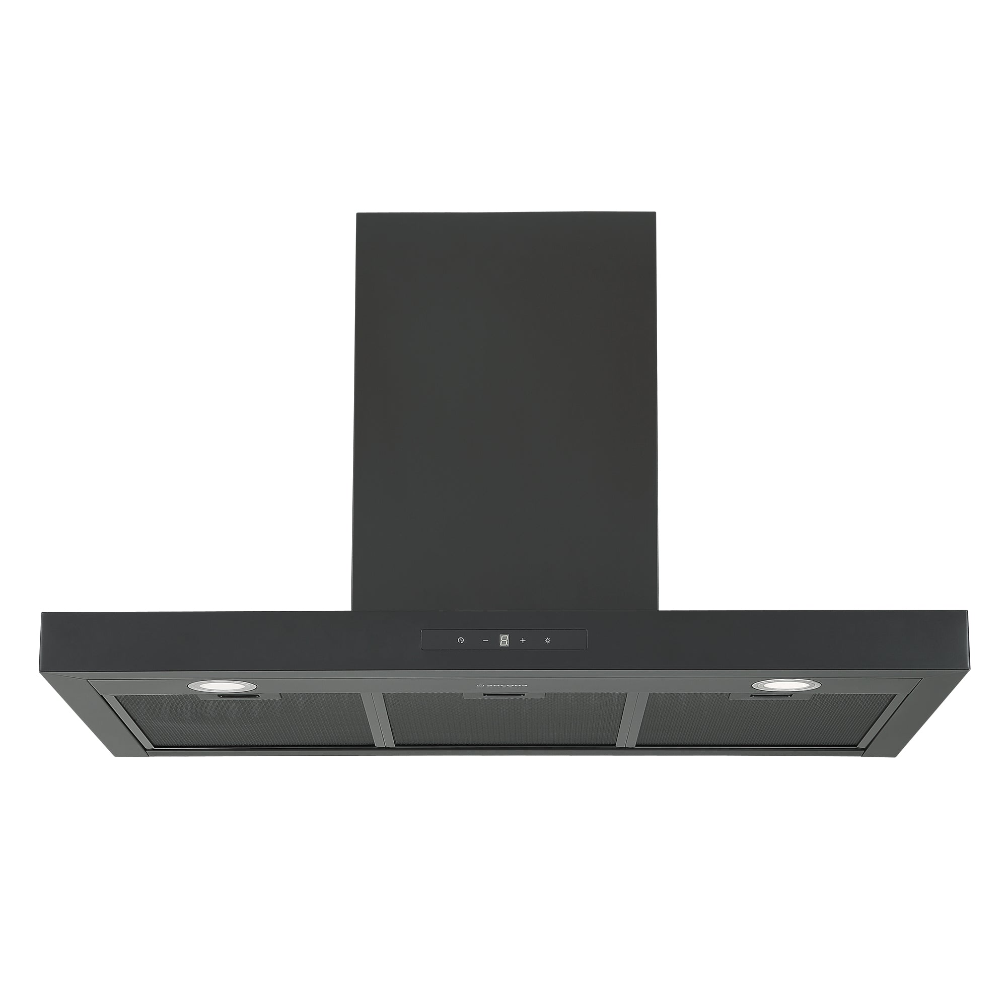 Ancona hotte de cuisine rectangulaire convertible à fixation murale de 36” 440 pi3/min en noir mat