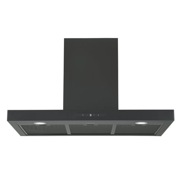 Ancona hotte de cuisine rectangulaire convertible à fixation murale de 36” 440 pi3/min en noir mat