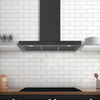 Ancona hotte de cuisine rectangulaire convertible à fixation murale de 36” 440 pi3/min en noir mat