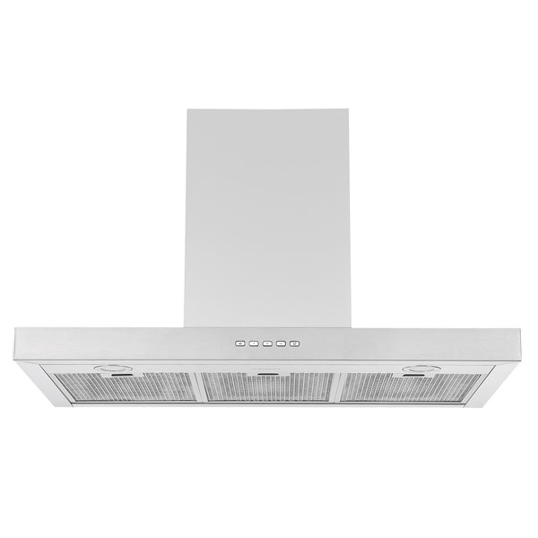 Ancona hotte de cuisine rectangulaire convertible à fixation murale de 36” 600 pi3/min en acier inoxydable