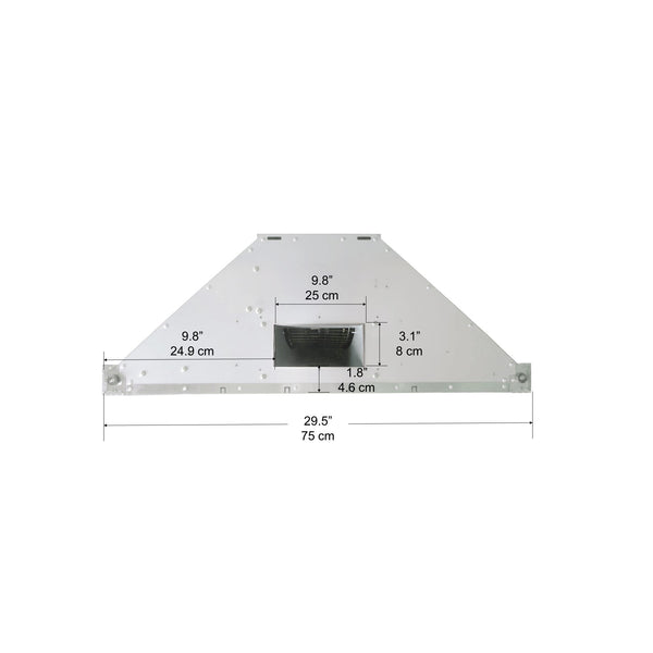 Ancona WRRV430 hotte de cuisine pyramidale à ventilation arrière de 30 po en acier inoxydable