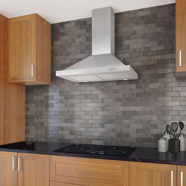 Ancona WRRV430 hotte de cuisine pyramidale à ventilation arrière de 30 po en acier inoxydable
