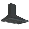 Ancona hotte de cuisine pyramidale convertible à fixation murale de 30” 450 pi3/min en acier inoxydable noir