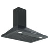 Ancona hotte de cuisine de 30" pyramidale convertible à fixation murale en noir mat