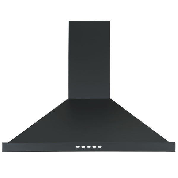 Ancona hotte de cuisine de 30" pyramidale convertible à fixation murale en noir mat