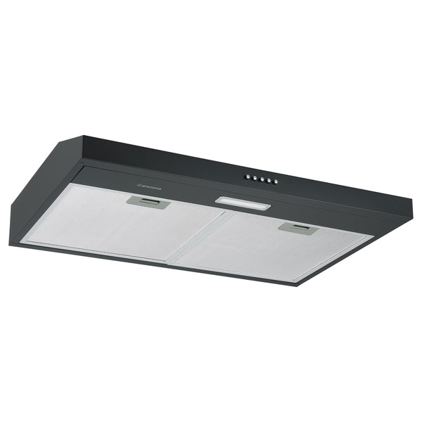 Hotte de cuisine convertible au fini noir mat de 76,2 cm (30 po) d’Ancona avec installation sous l’armoire
