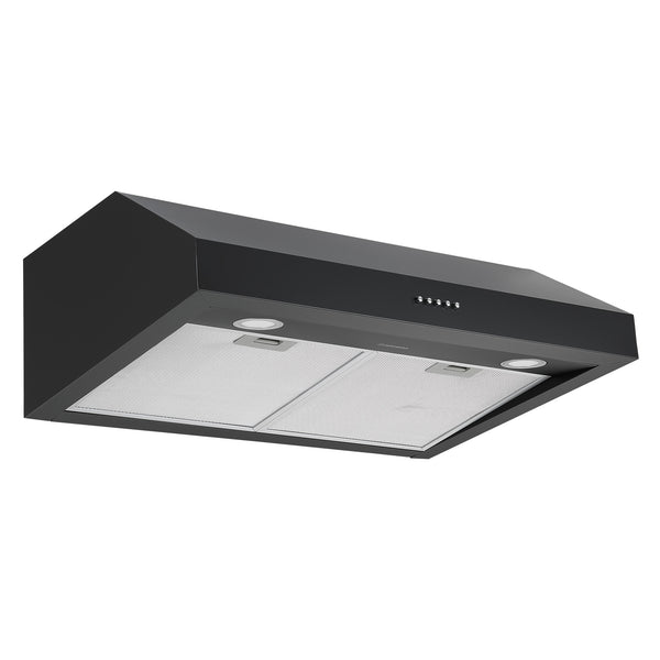 Ancona Hotte de cuisine à conduit  à installation sous l’armoire de 30" en noir mat