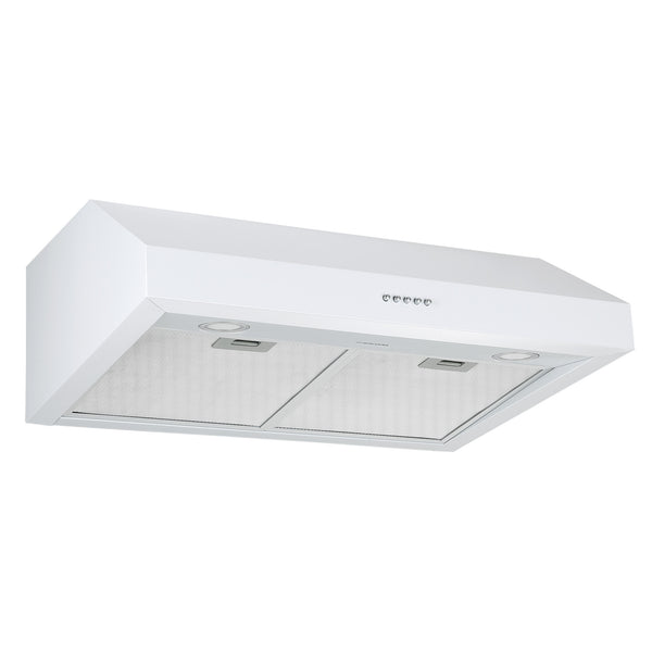 Ancona Hotte de cuisine à conduit  à installation sous l’armoire de 30" en blanc