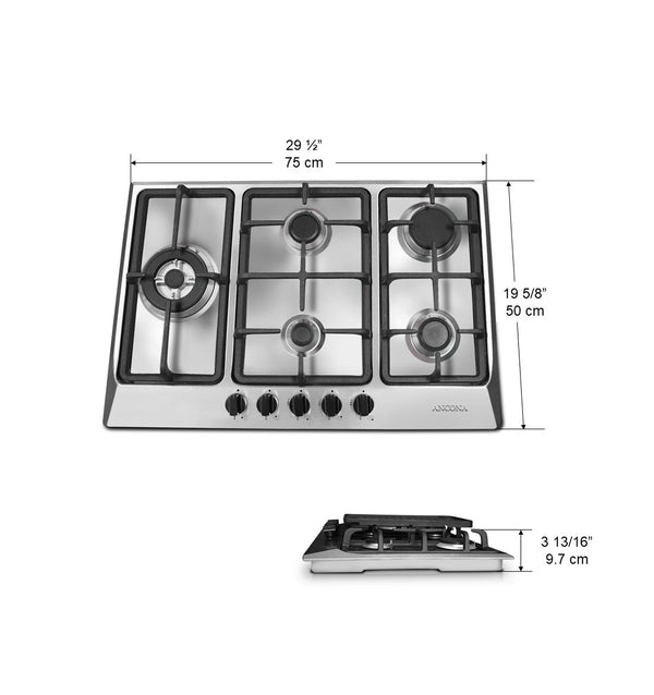Elite 30 Inch 5 Burner Gas Cooktop