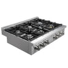 Ancona 36" Commercial Style Stainless Steel Slide-in Gas Cooktop
