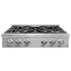 Ancona 36" Commercial Style Stainless Steel Slide-in Gas Cooktop