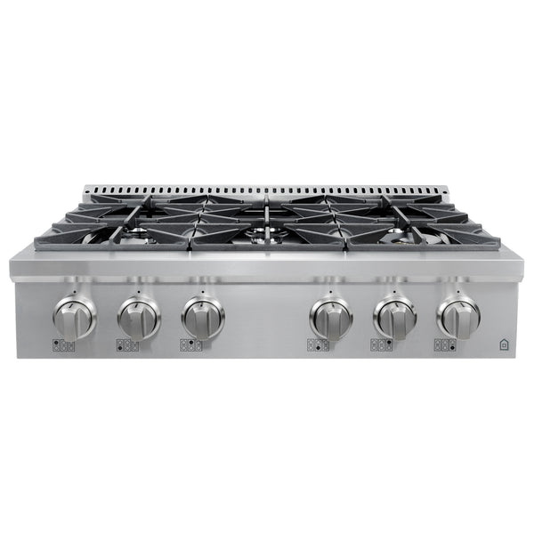 Ancona 36" Commercial Style Stainless Steel Slide-in Gas Cooktop