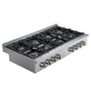 Ancona table de cuisson au gaz de 48 po de style commercial en acier inoxydable