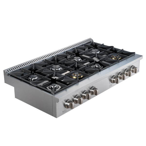 Ancona table de cuisson au gaz de 48 po de style commercial en acier inoxydable