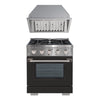 Ancona ensemble électroménagers de cuisine 2 pièces avec cuisinière au gaz 30 po avec four à convection et hotte de cuisine intégrée de 600 pi3/min