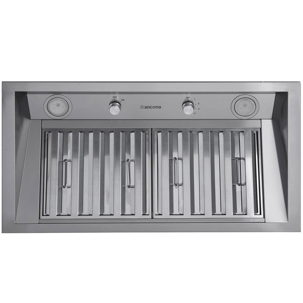 Ancona ensemble électroménagers de cuisine 2 pièces avec cuisinière au gaz 30 po avec four à convection et hotte de cuisine intégrée de 600 pi3/min