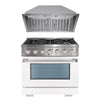 Ancona ensemble électroménagers de cuisine 2 pièces avec cuisinière au gaz 36 po avec four à convection et hotte de cuisine intégrée de 600 pi3/min