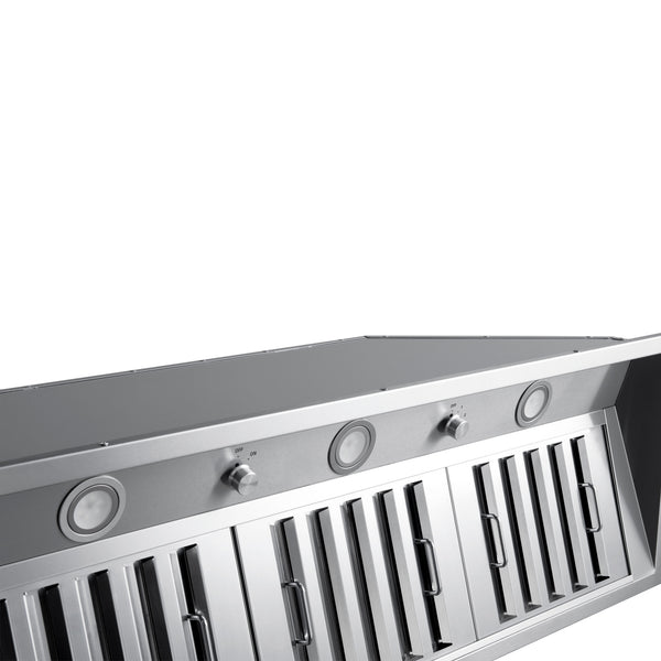 Ancona ensemble électroménagers de cuisine 2 pièces avec cuisinière au gaz 48 po avec four à convection et hotte de cuisine intégrée de 600 pi3/min