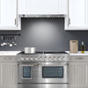 Ancona ensemble électroménagers de cuisine 2 pièces avec cuisinière au gaz 48 po avec four à convection et hotte de cuisine intégrée de 600 pi3/min