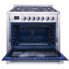Cuisinière à gaz de 36 po 3,8 pi. cu. d’Ancona en acier inoxydable avec 5 brûleurs et four à convection