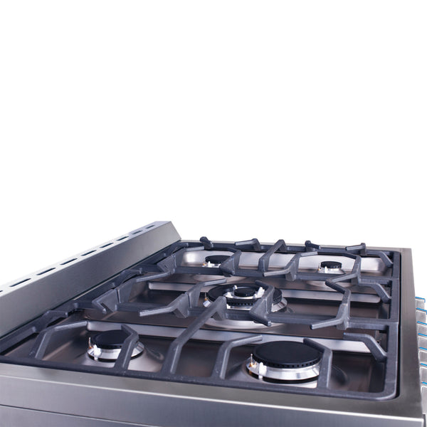 Cuisinière à gaz de 36 po 3,8 pi. cu. d’Ancona en acier inoxydable avec 5 brûleurs et four à convection