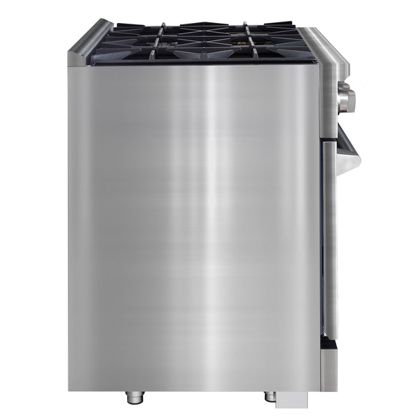 Ancona cuisinière à gaz de 36” 5,2 pi. cu avec 6 brûleurs et four électrique à convection en acier inoxydable