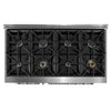 Ancona cuisinière à gaz de 48” 6,7 pi. cu avec 8 brûleurs et four électrique à convection double en acier inoxydable