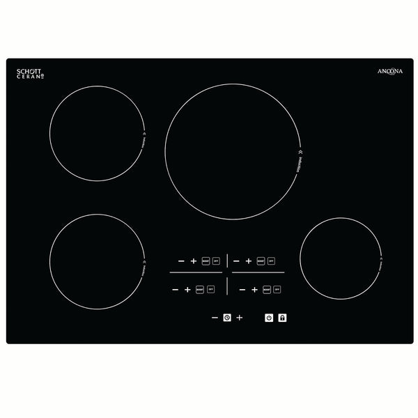 Ancona surface de cuisson à induction à 4 brûleurs de 30” de la gamme Elite en céramique noire