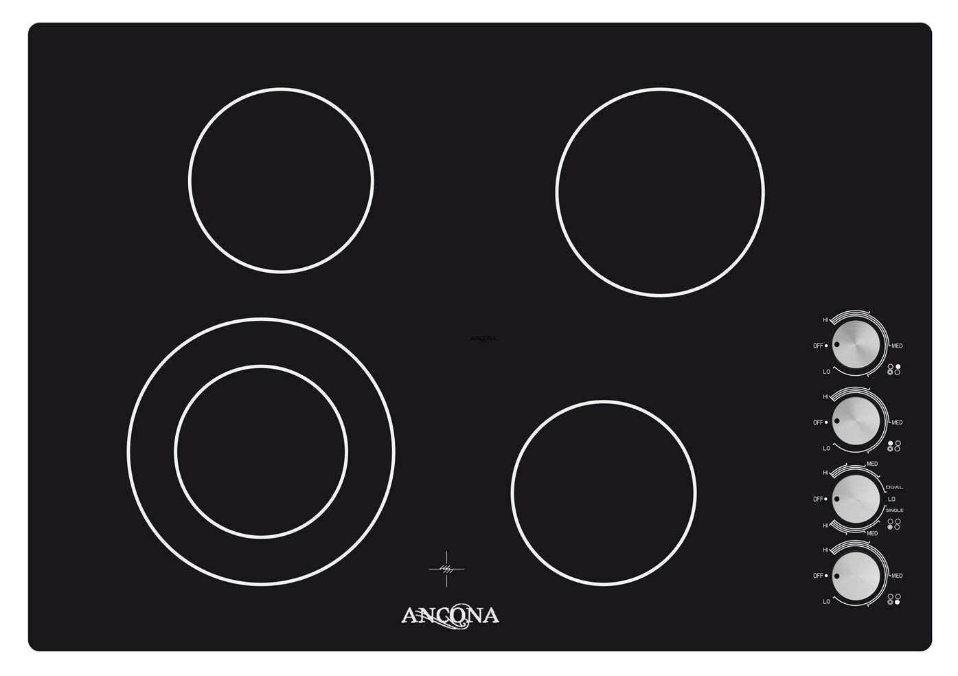 Elite 30 in. 4-Burner Radiant Ceramic Cooktop with Knob Controls