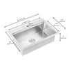 Ancona 30" Handmade Drop-in Single Bowl Workstation Kitchen Sink with Accessories in Satin Stainless Steel