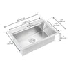 Ancona Handcrafted Dual Mount 30” Single Bowl Workstation Kitchen Sink in Satin Stainless Steel with Accessories