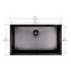 Prestige Series Undermount Stainless Steel 30 in. Single Bowl Kitchen Sink with Grid and Strainer in Black PVD Nano