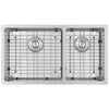 Prestige Series Undermount Stainless Steel 32 in. 60/40 Double Bowl Kitchen Sink with Grid and Strainer in Stainless Steel