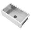 Ancona Undermount 33" Single Bowl Farmhouse Apron Front Kitchen Sink in White and Stainless Steel